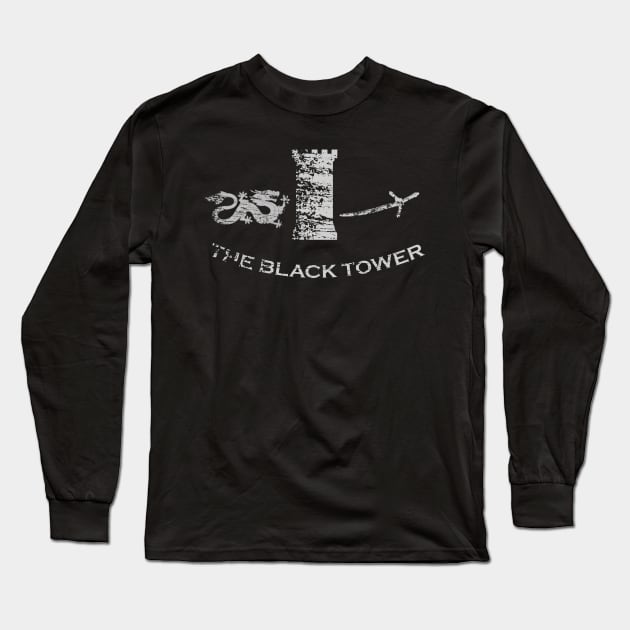 Black Tower Distressed. Long Sleeve T-Shirt by charliecam96